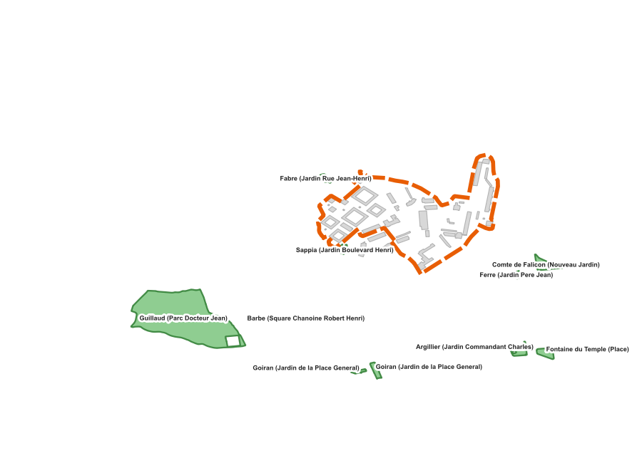 Parcs et jardins autour du QPV